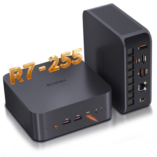 Reatan X7 Mini PC, Ryzen 7 255 Crucial 48GB DDR5 1TB/2TB SSD with OcuLink
